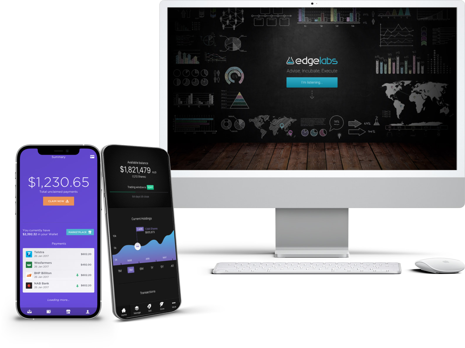 Edgelabs website and finance apps.