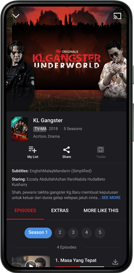 iflix 3.0 themed exclusive series on Android mobile