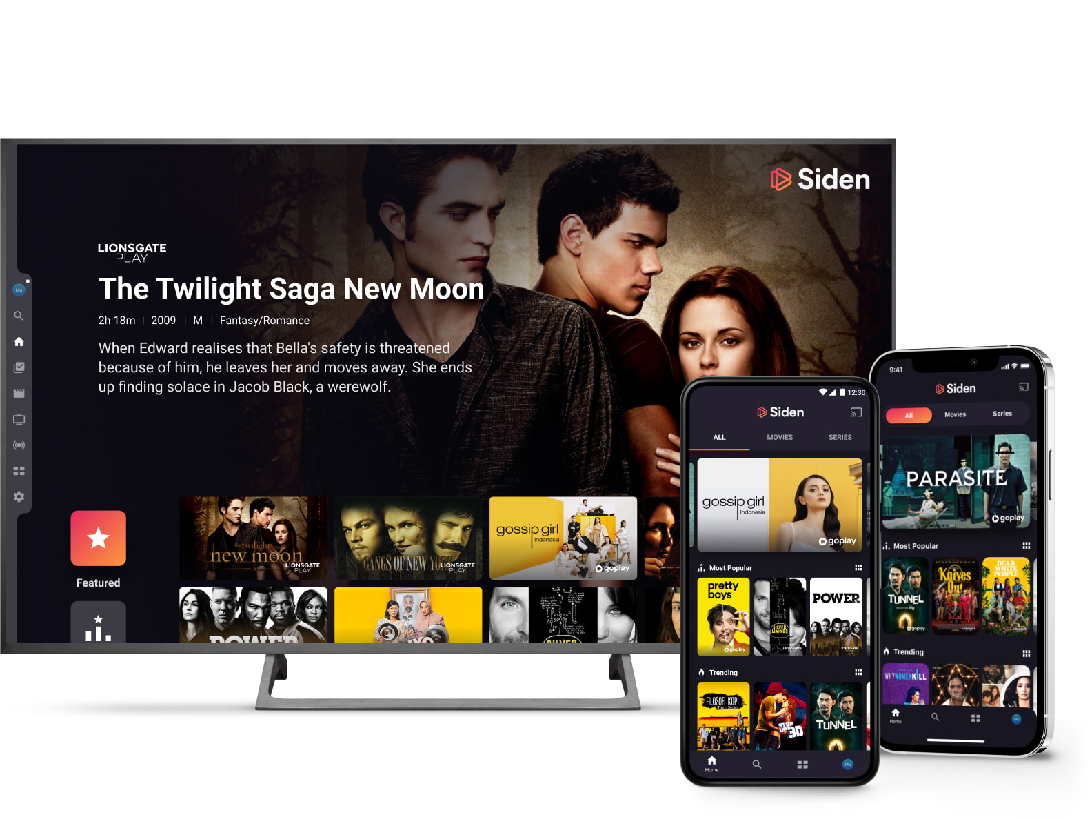 Siden app on Android TV, Android mobile and iPhone