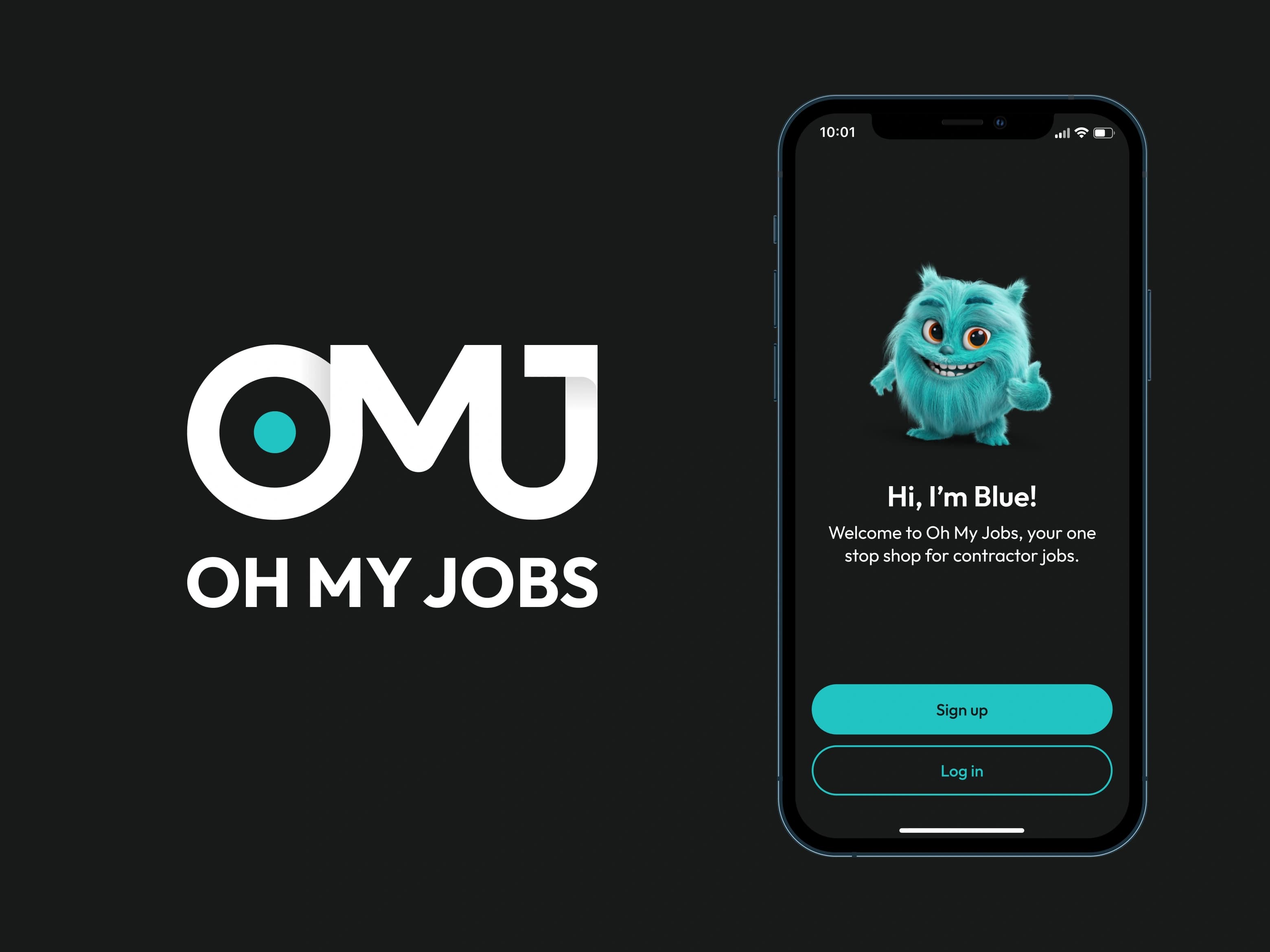 Oh My Jobs brand identity and contractor app onboarding