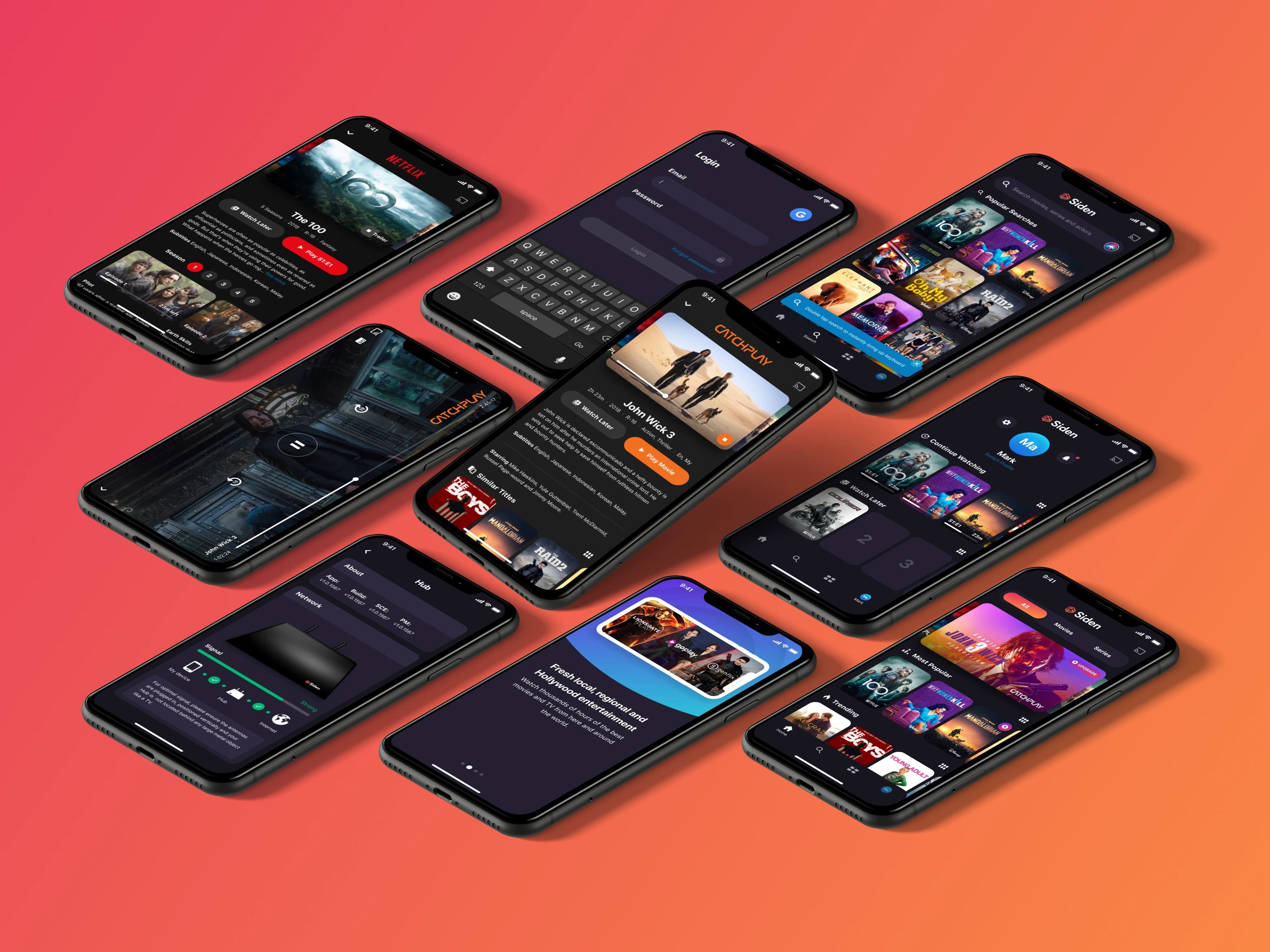 Siden mobile search, playback, account and device flows
